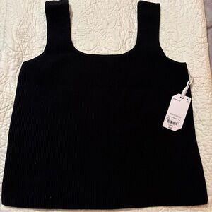 JCPenney Women's Black Ribbed Top